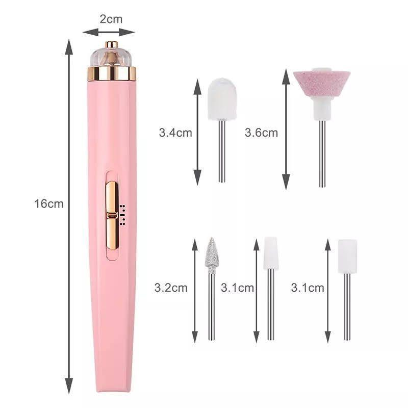 Pulidor Torno Esmeril De Uñas Recargable Usb Portatil Fresas-1
