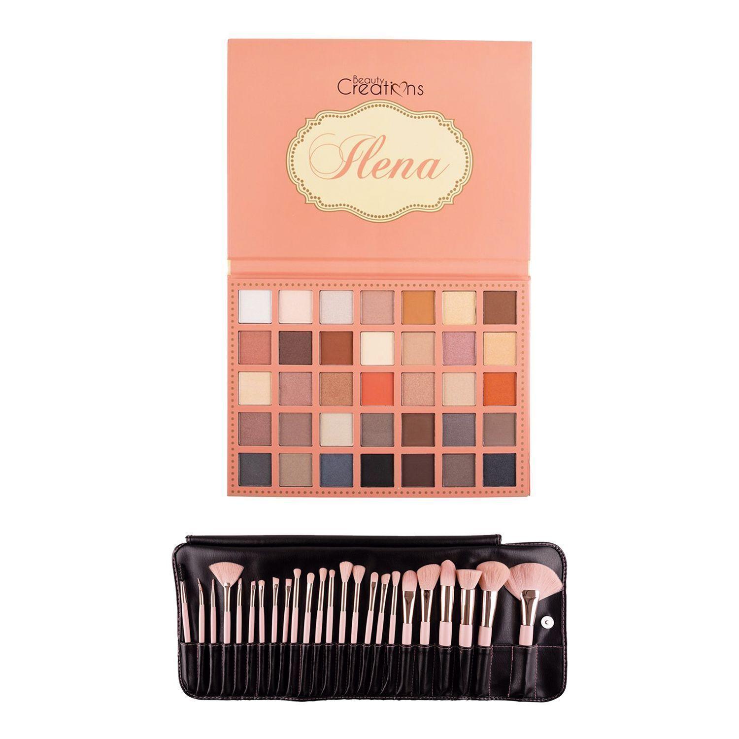 Pack Paleta De Sombra "Ilena" + Set 24 Brochas Pretty In Pink de Beauty Creations-0