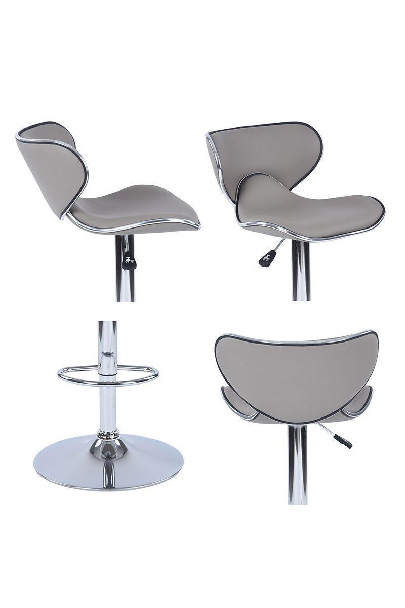 Piso de Bar Taburete Altura Regulable Gris-4