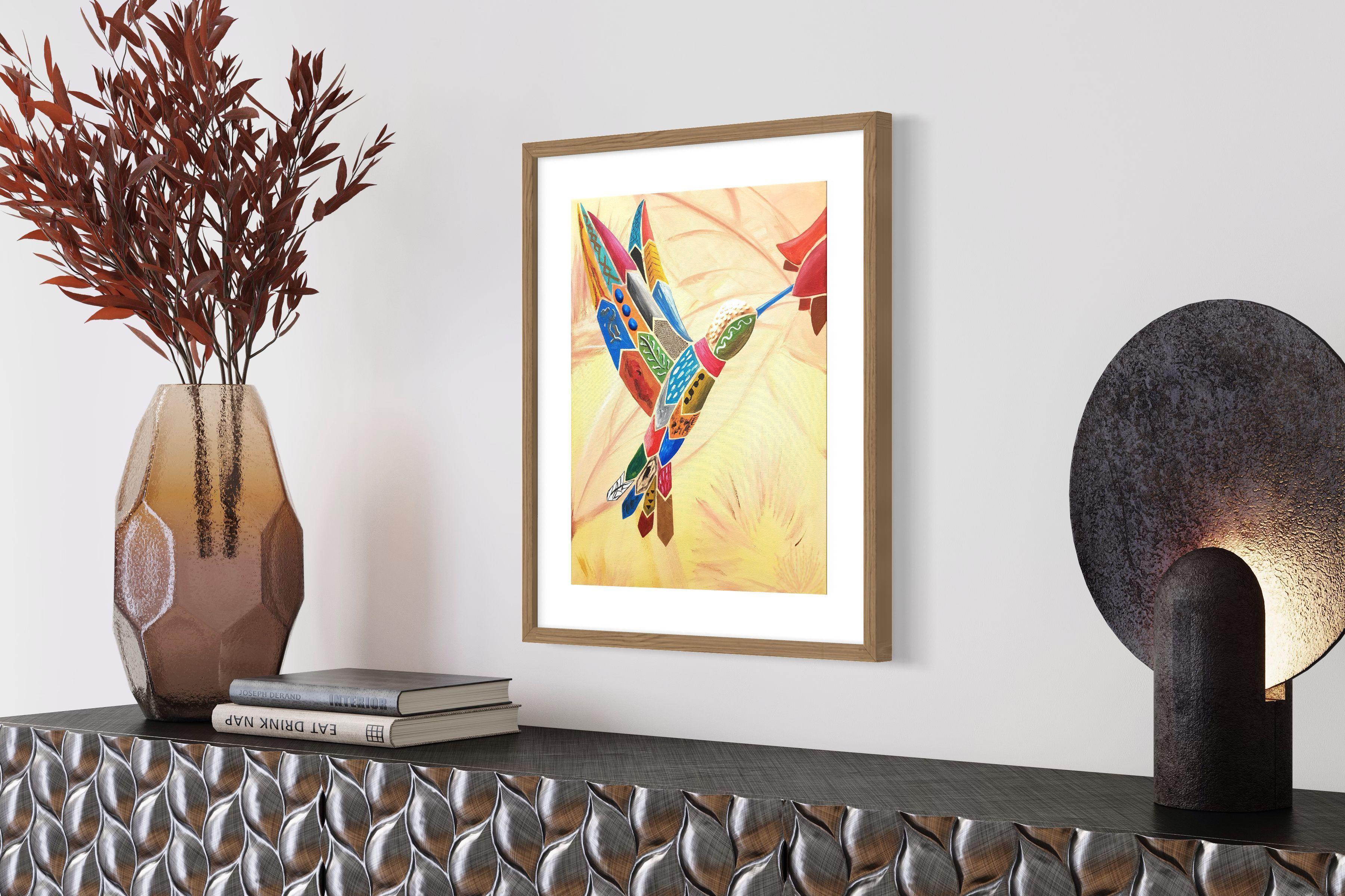 Cuadro: Colibrí bebiendo Néctar-2