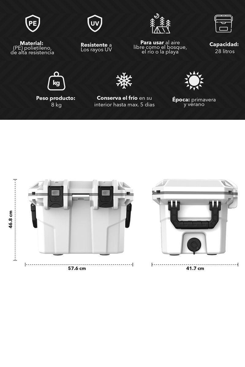 Cooler 28 L 5 Días de Retención de Hielo Blanco-2