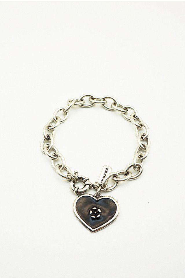 Pulsera Corazón Plateado Humana-0