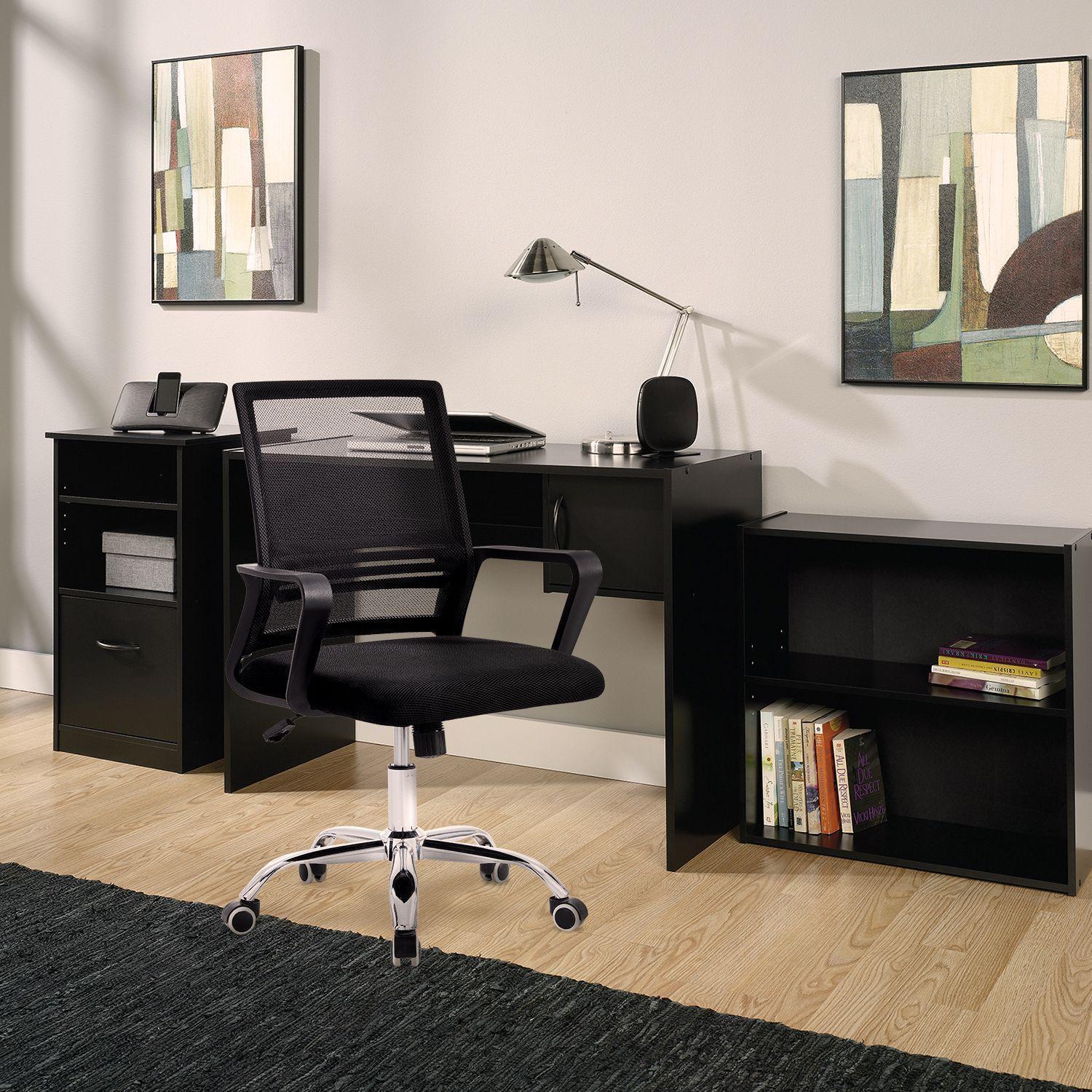 Silla de Oficina de Malla con Reposa Brazos Negro-5