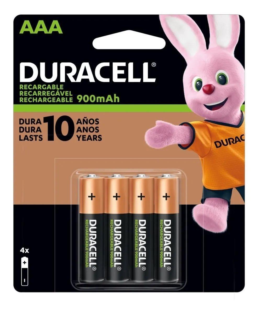 Pila Recargable Duracell Tamaño Aaa 4 Unidades 900 Mah-0