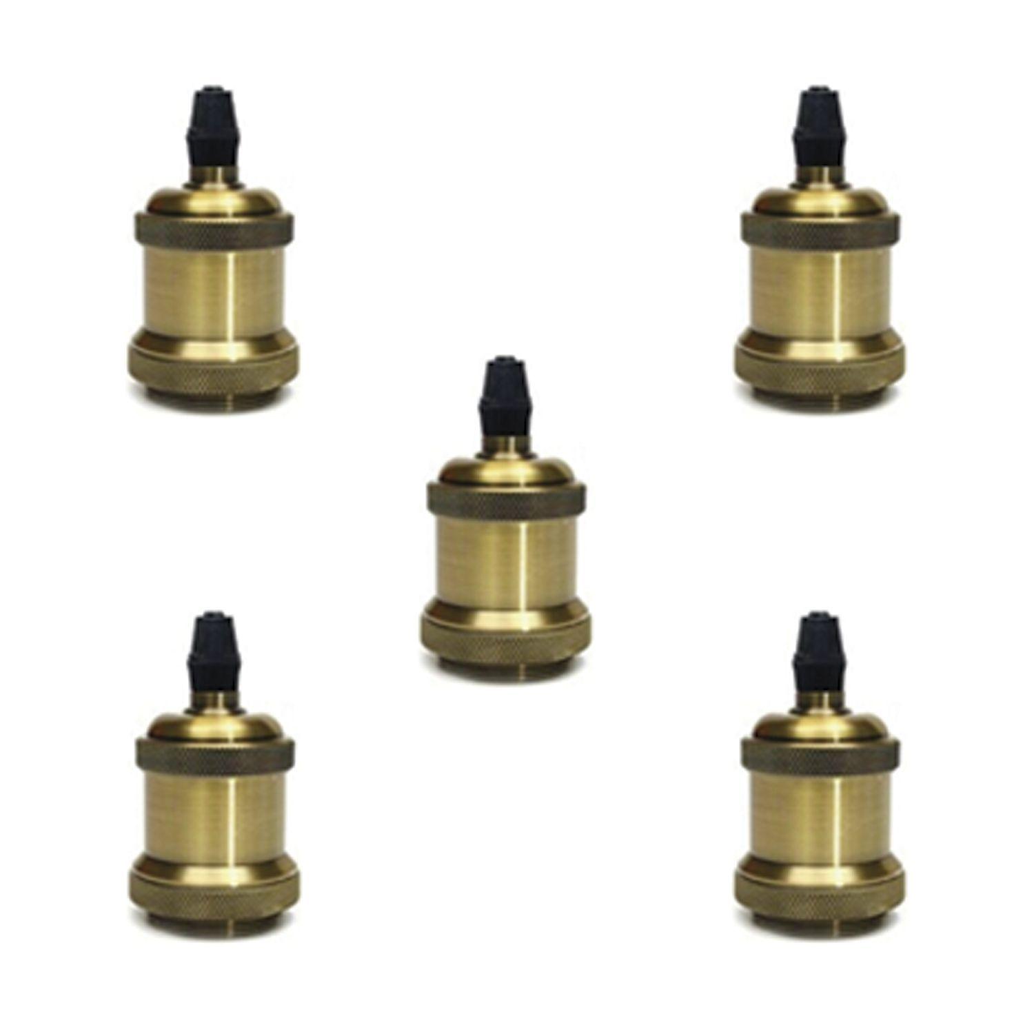 Pack 5 Soquetes E-27 Retro Dorado Vintage-0