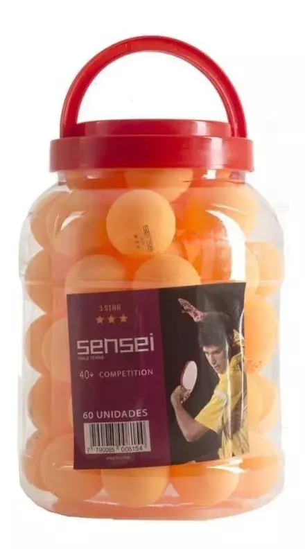 Pelotas De Ping Pong Sensei 3 * Frasco 60 Unid /-0