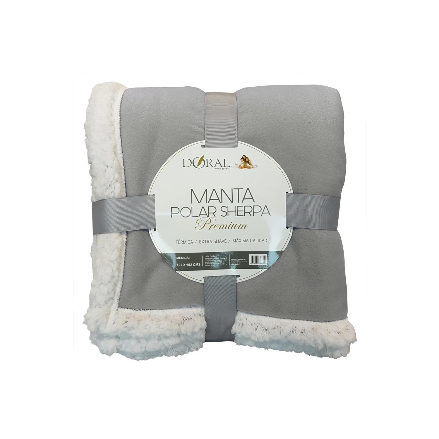 Manta Sherpa Polar Premium 127x152cms Gris - Shopyclick-0