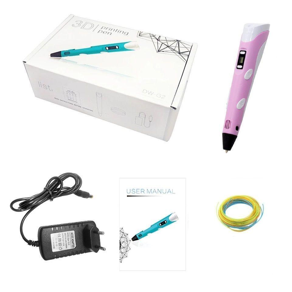 Boligrafo de impresión 3D ABS 3D PEN-2 RP100B LCD 1,75 mm - Rosa-4