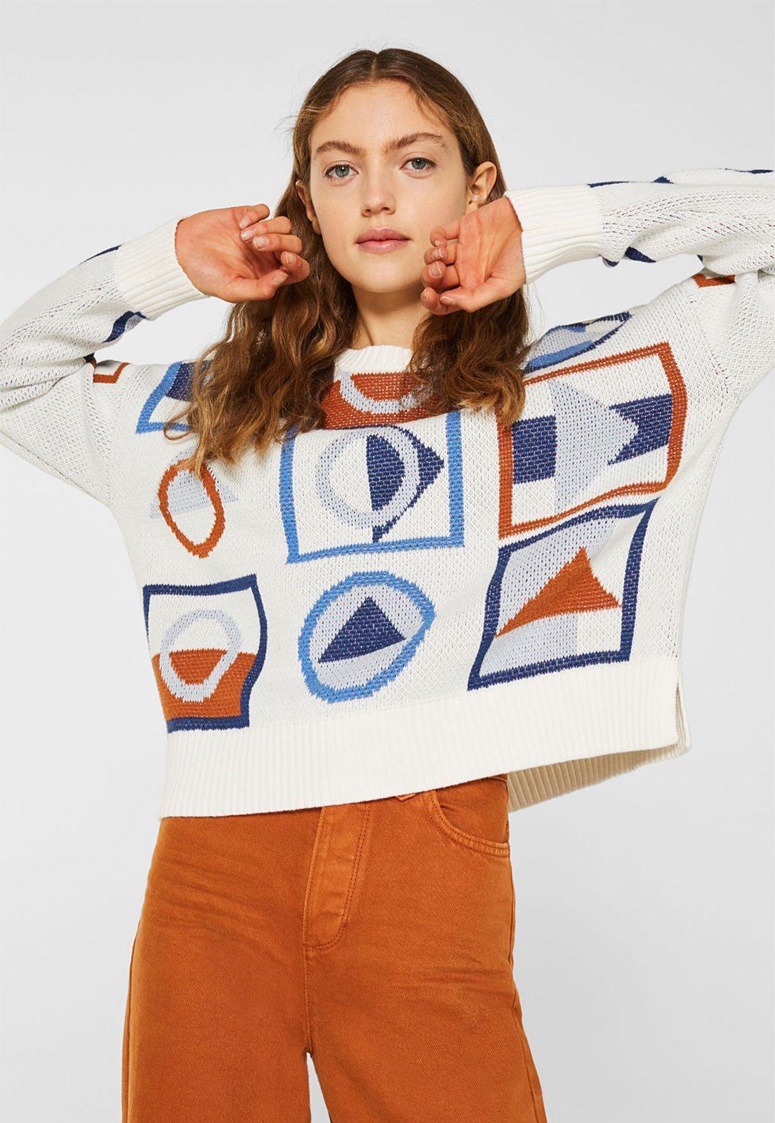 Sweater con diseño geométrico-0