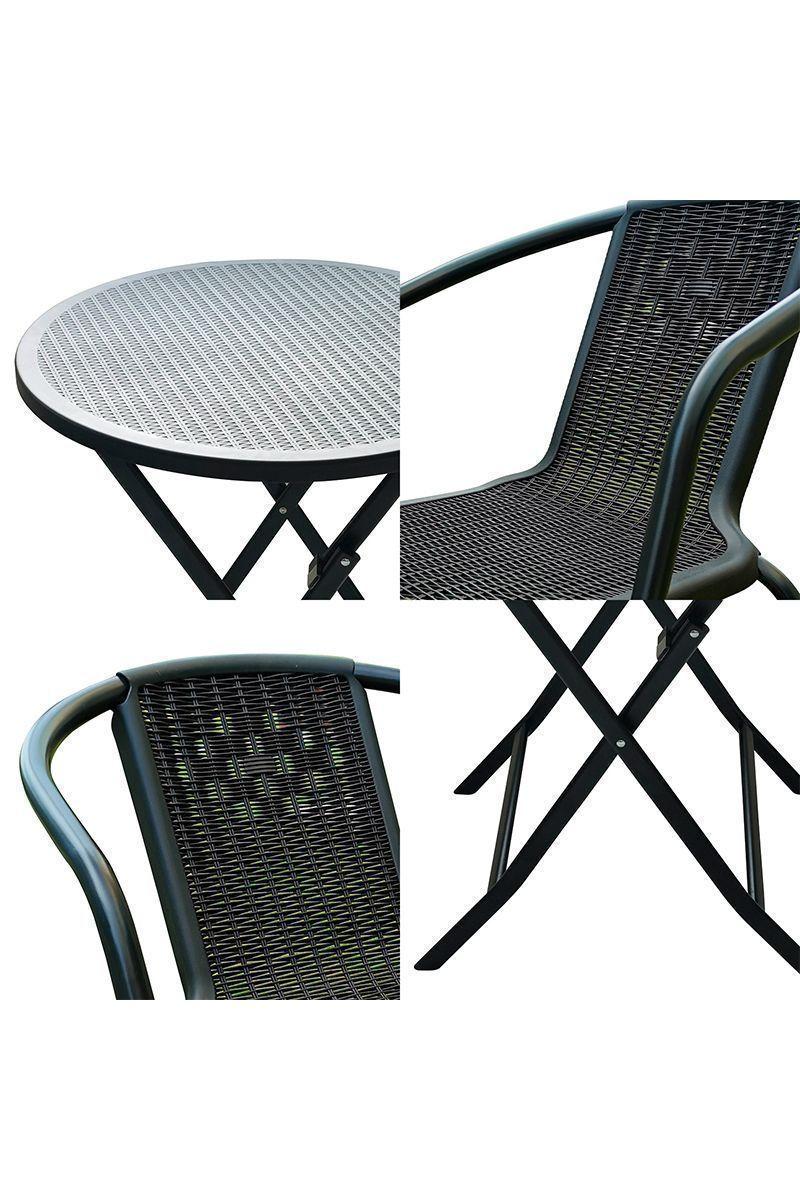 Set de terraza 5 piezas negro-5