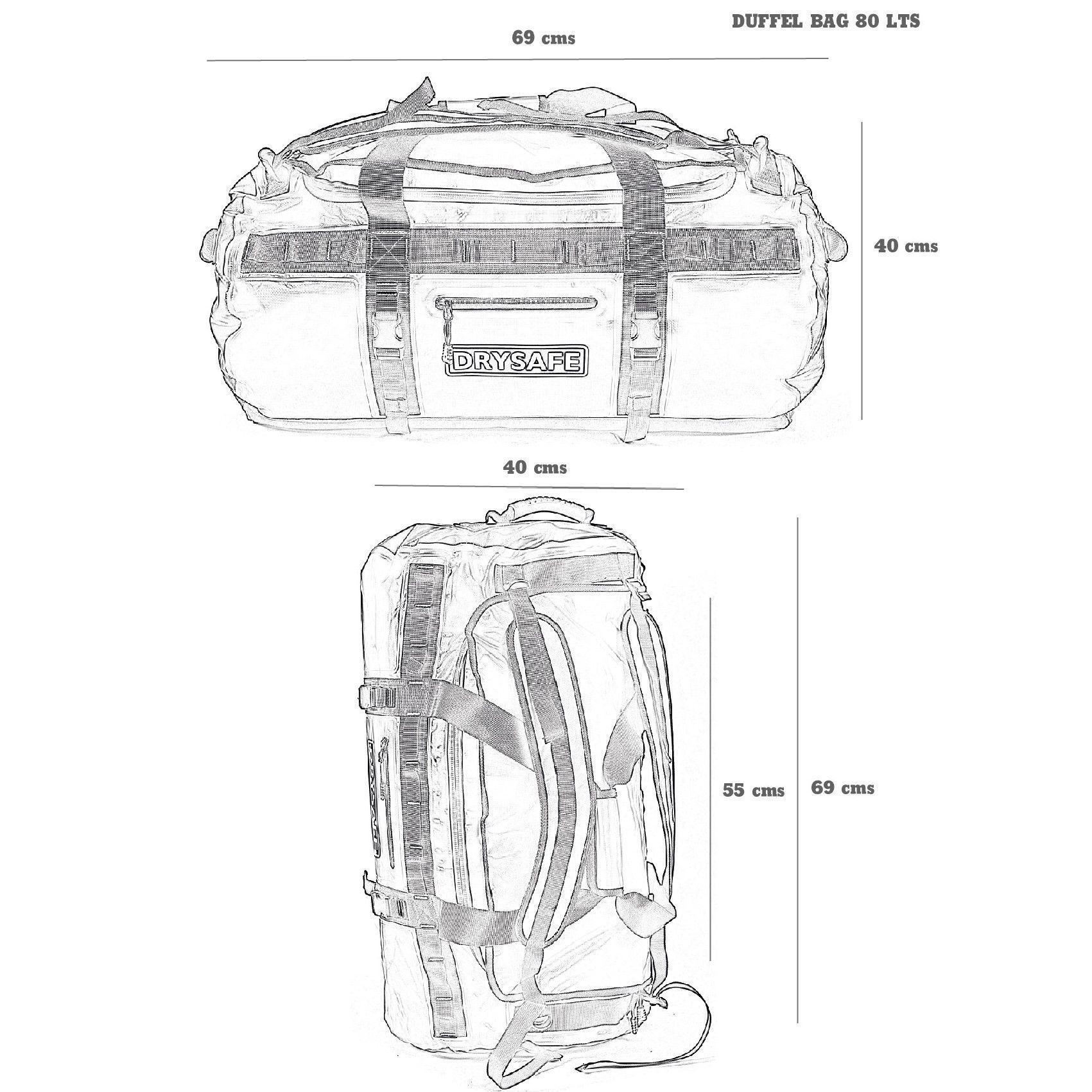 Bolso Duffel 80 Litros Impermeable Waterproof Drysafe Verde Petroleo-6