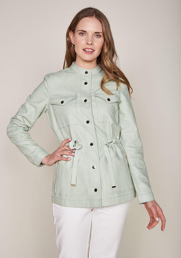 Chaqueta Venus Lino Menta -4