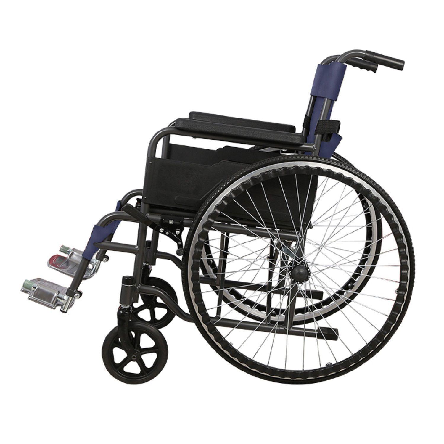 Silla de Ruedas Standard Plegable Azul Óscuro-1