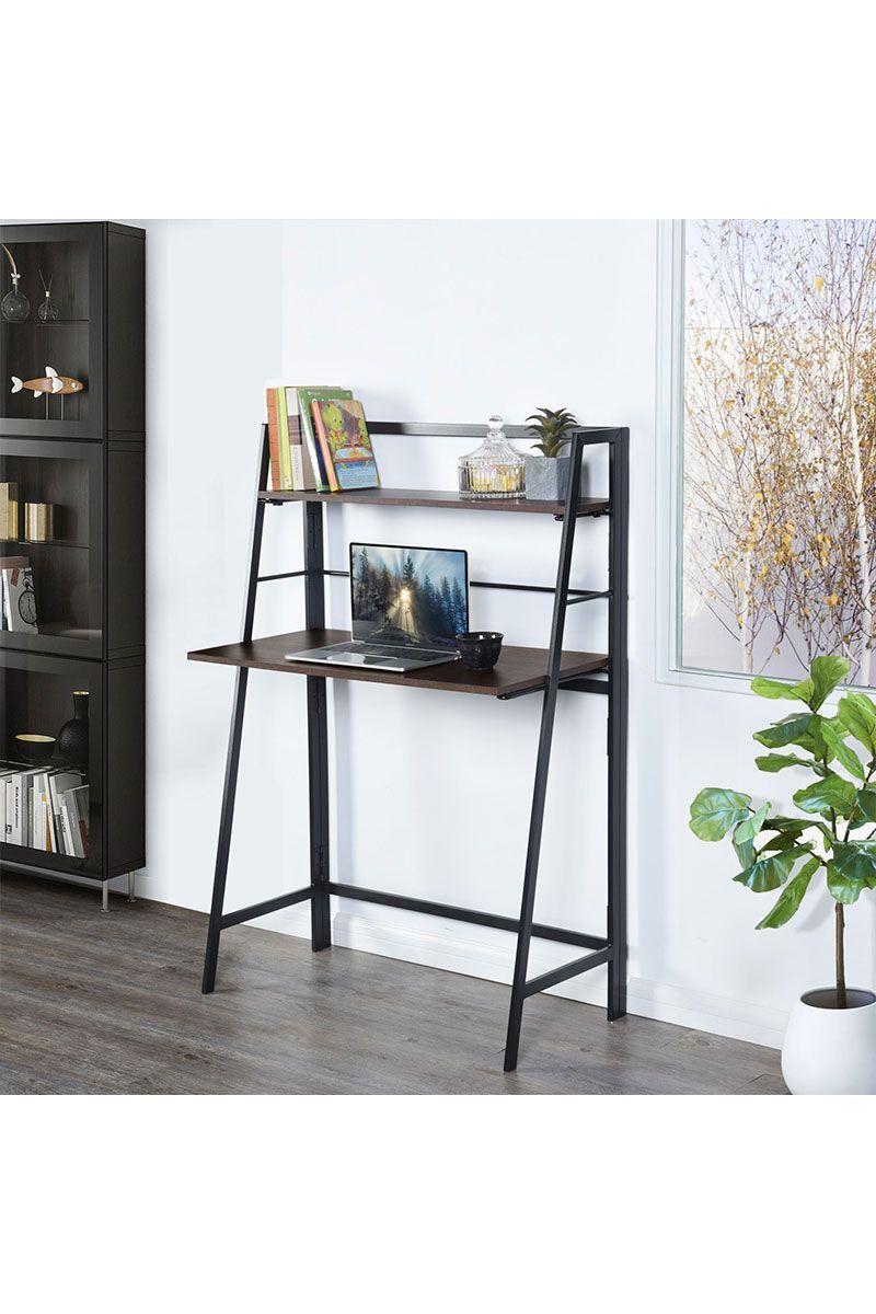 Escritoriode PC Plegable de Metal Burgos Café-5