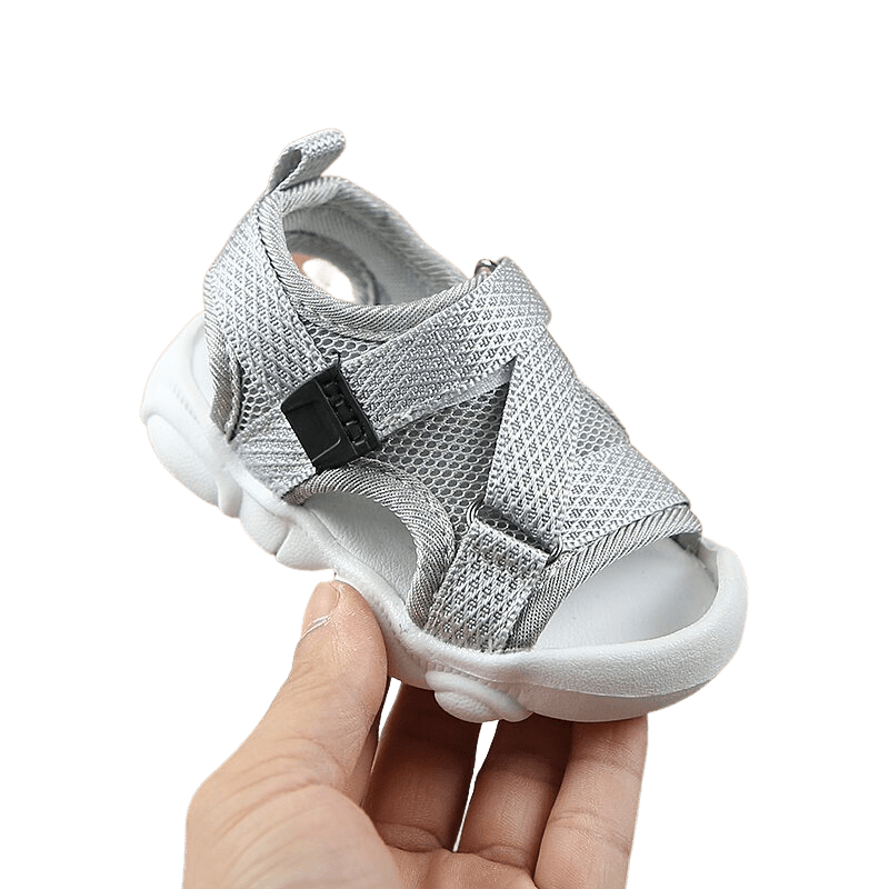 Sandalia bebe velcro Gris-0