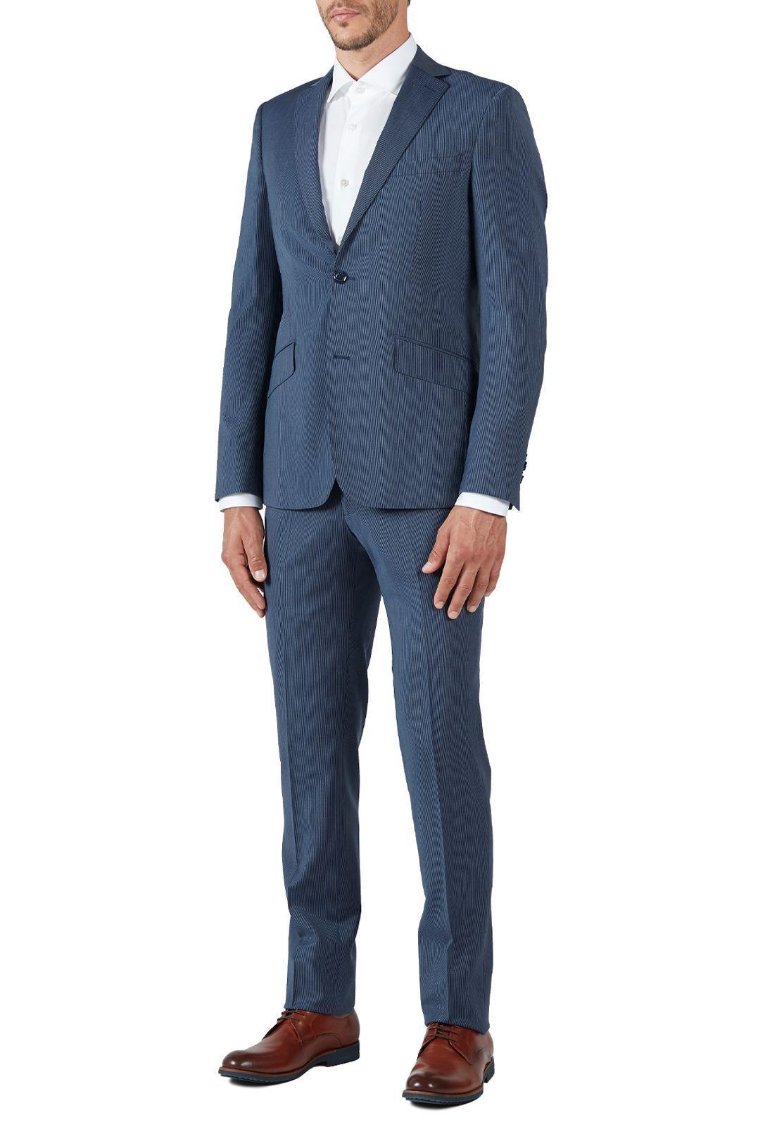Traje lana rayas azul piedra-0