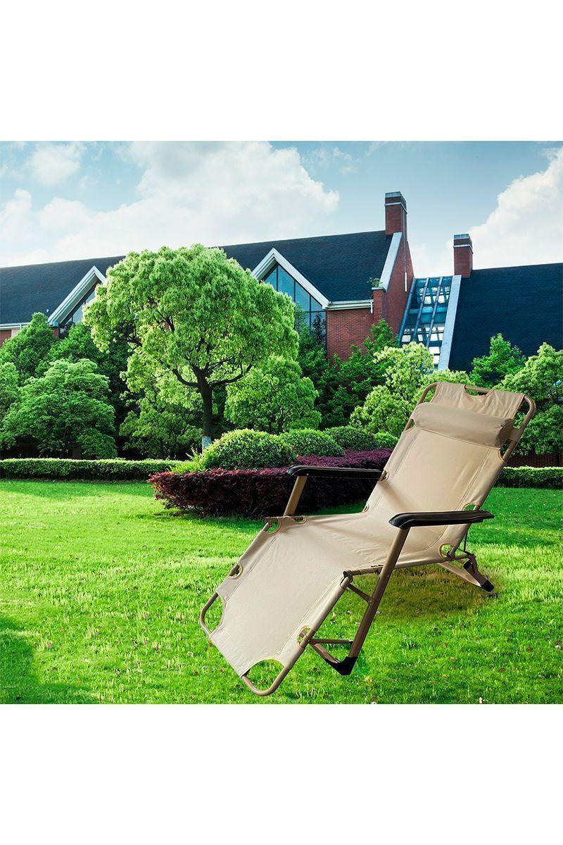 Silla Reclinable para Exterior 179x60x79cm Beige-5