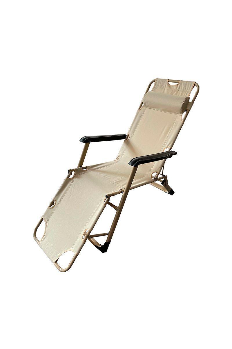 Silla Reclinable para Exterior 179x60x79cm Beige-0