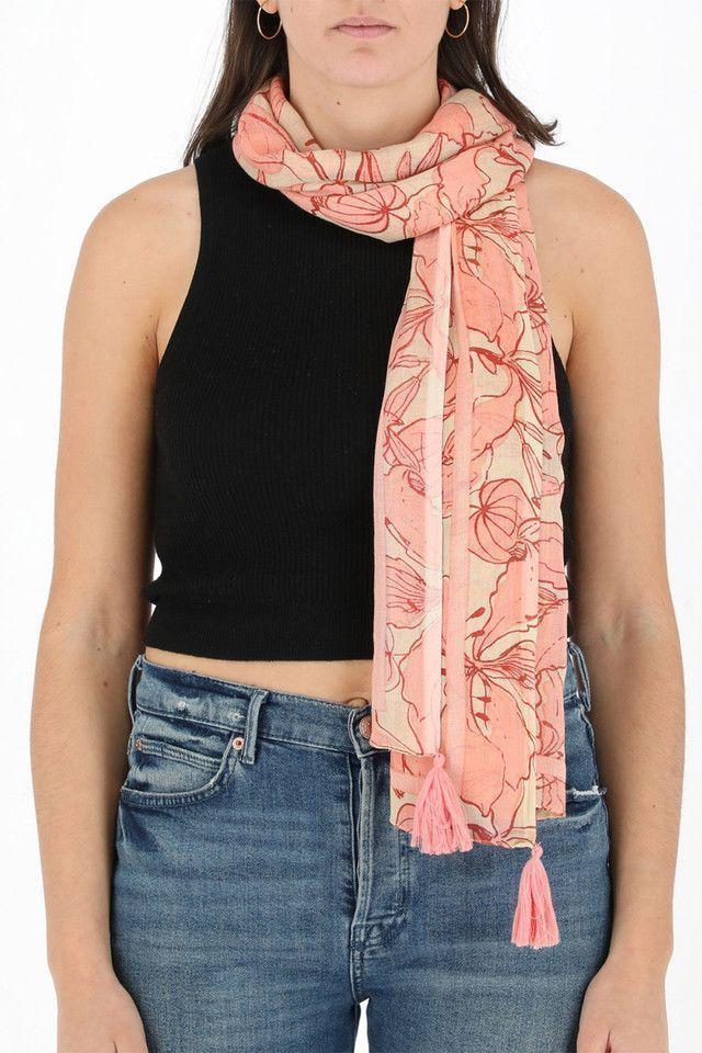 Pañuelo Estampado Beige Trigal Floral Humana-2