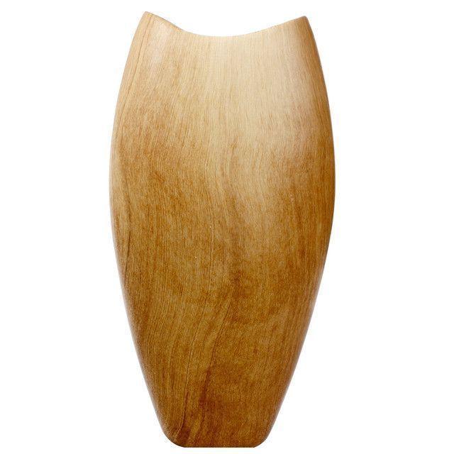 Jarrón Cerámico Efecto Madera Ancho-0