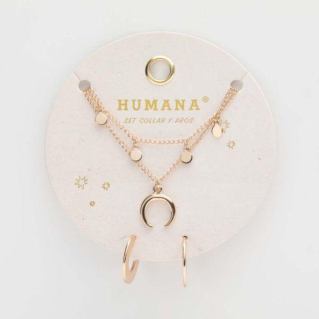 Set Collar y Aro Dorado Catrina Humana-1