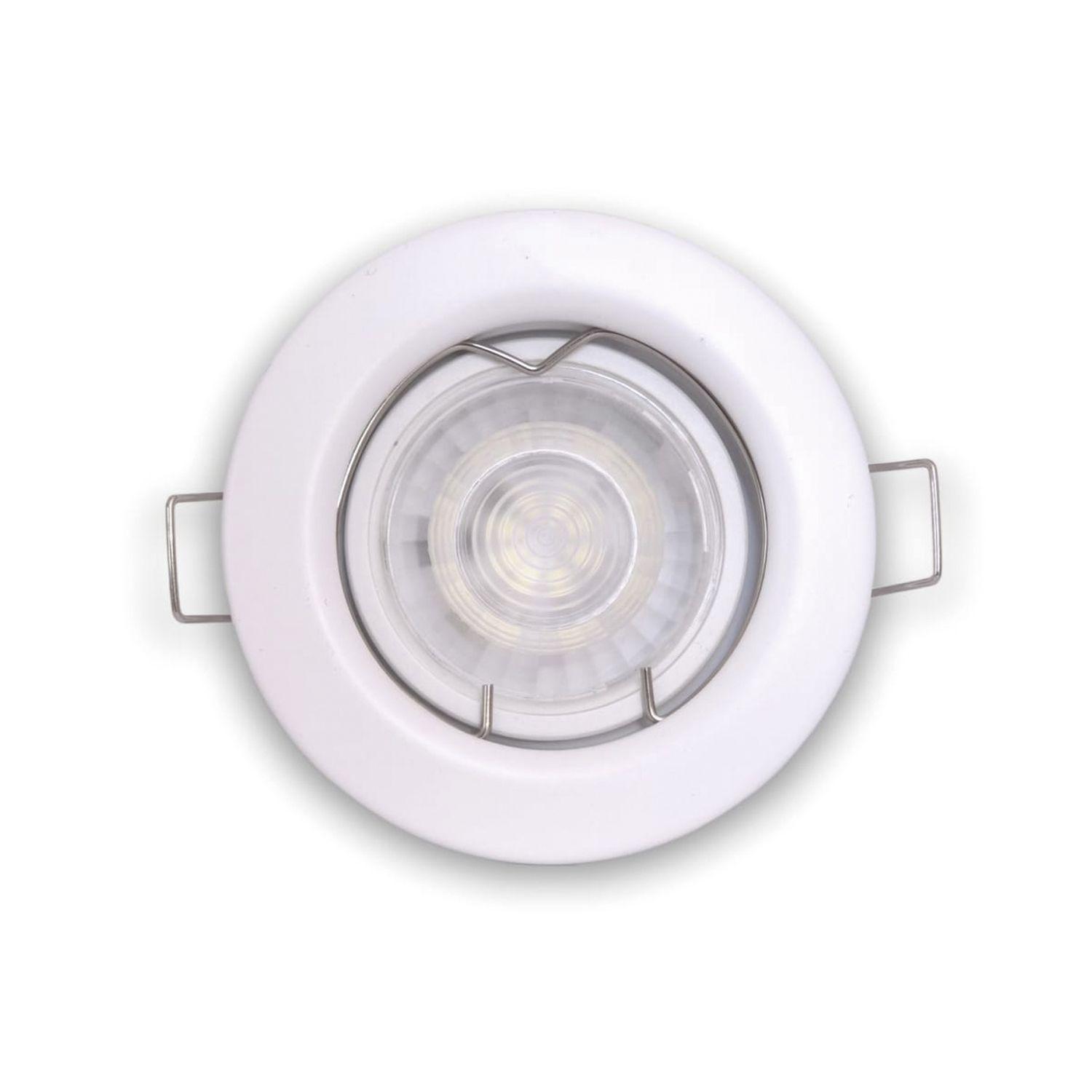 Pack 10 Focos LED Embutido Fijo Porta GU-10 Livorno MR16 Blanco-6