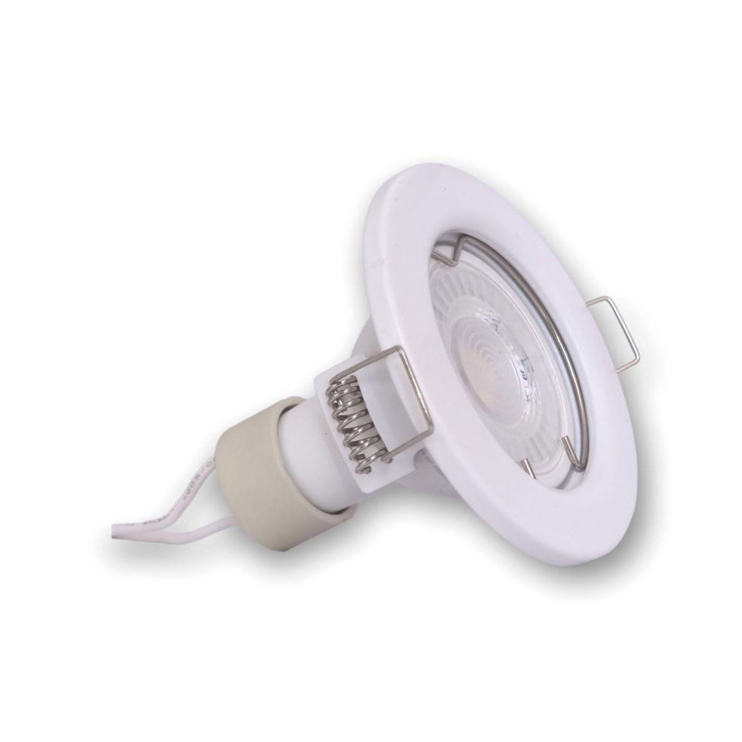 Pack 10 Focos LED Embutido Fijo Porta GU-10 Livorno MR16 Blanco-7
