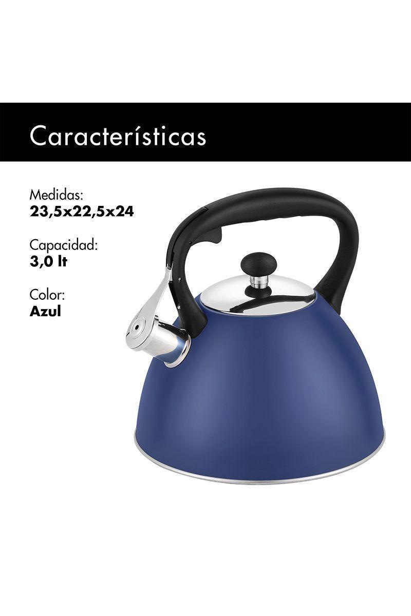 Tetera Acero Inoxidable 3 Litros Azul-2