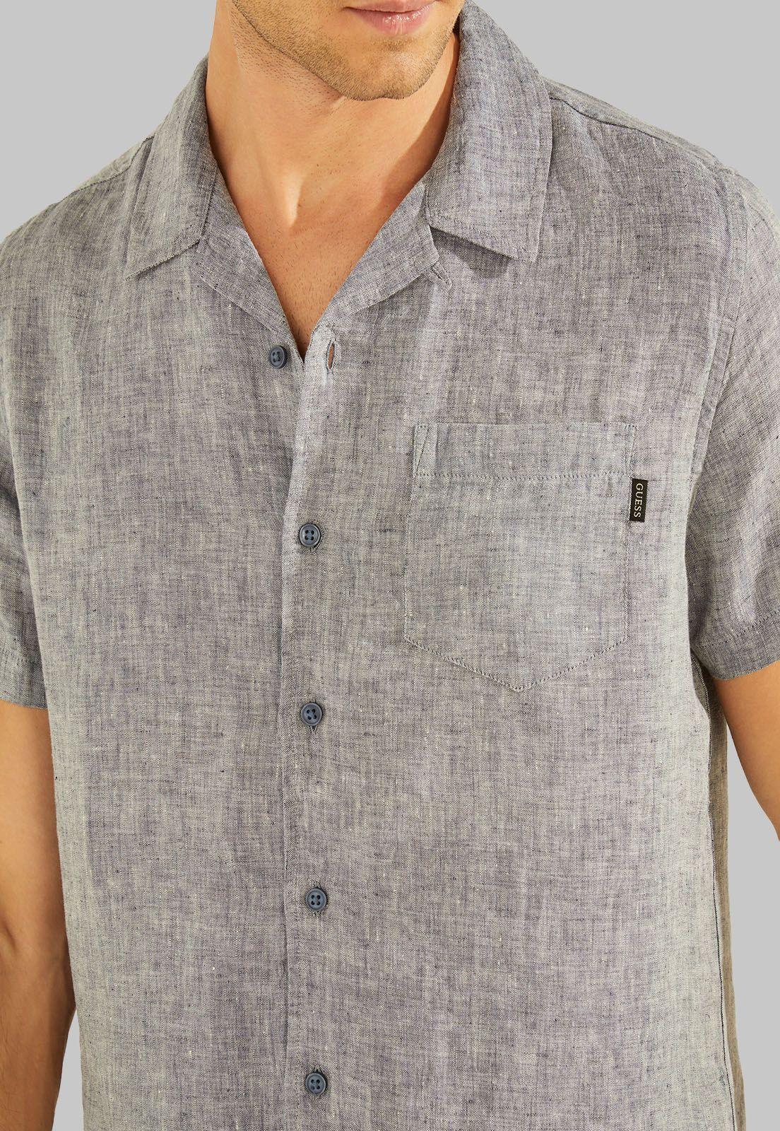 Camisa Ss Camp Linen Shirt Nnmt Guess-2