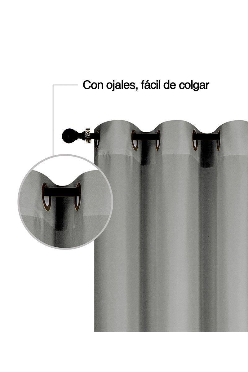 Pack 2 Cortinas de Tela con Ojales 140x220 cm Gris-4