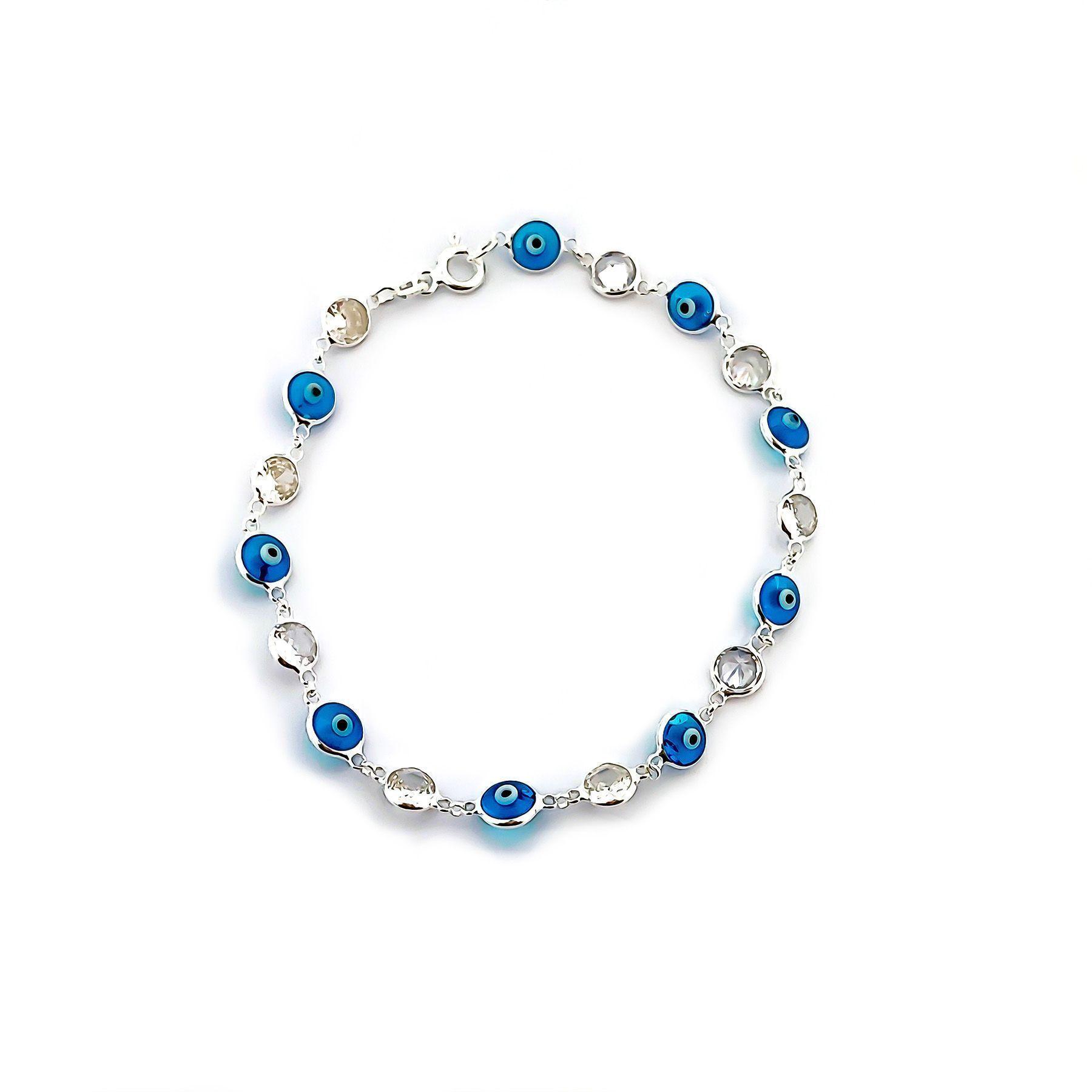 Pulseras Ojo Turco Circones Plata Fina 925-0