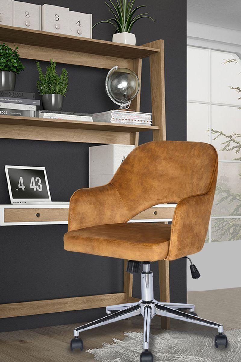 Silla Clarkson Escritorio Apoyabrazos Café-1