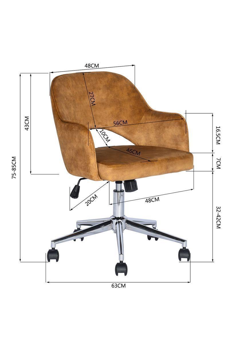 Silla Clarkson Escritorio Apoyabrazos Café-2