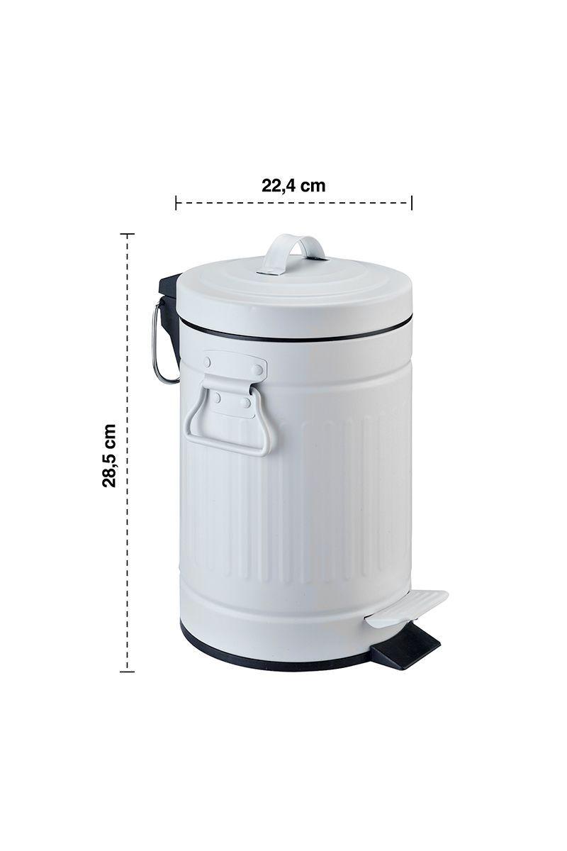 Basurero Retro 3 L Metal Blanco-2