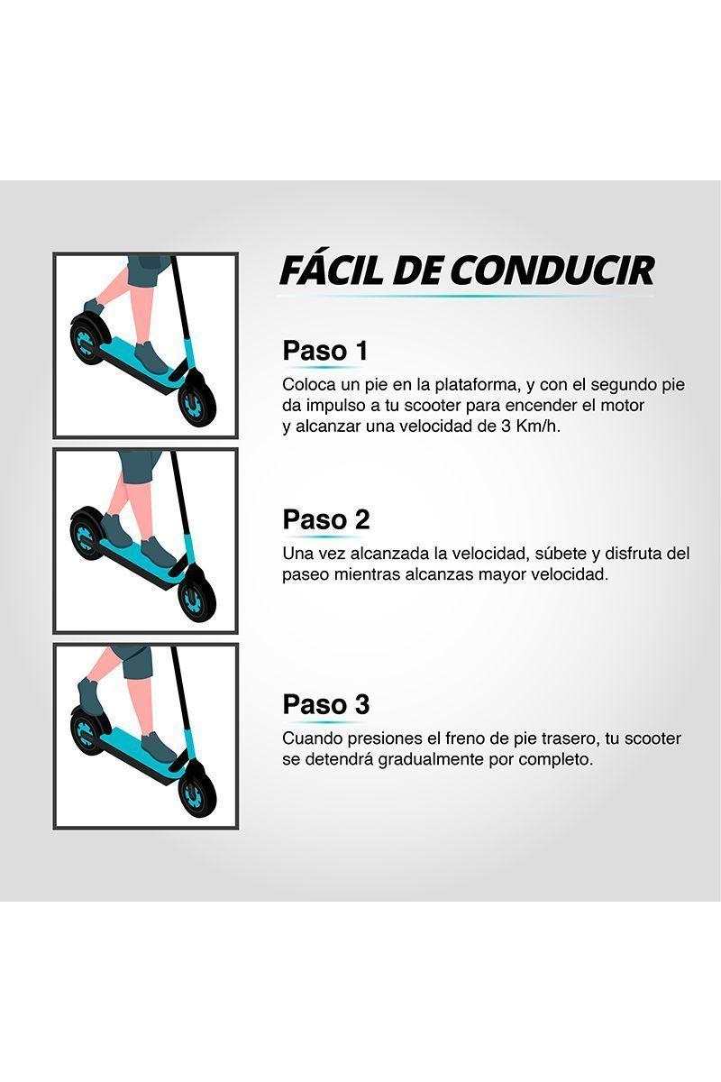 Scooter Eléctrico 12 Km/h Go Fun Celeste-4