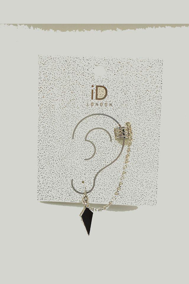 Aro Earcuff Pegado Plateado Flecha ID-0