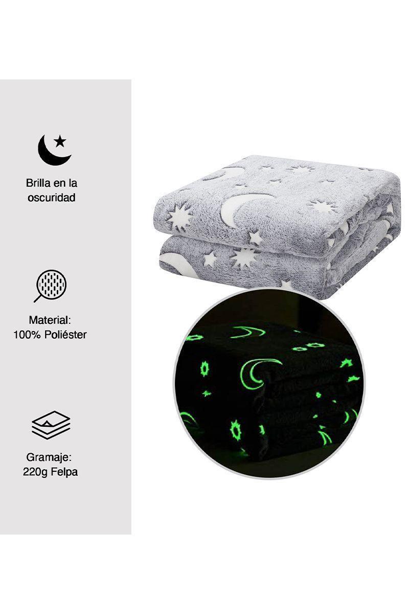 Manta Brilla en la Oscuridad 125x150 cm Gris-2