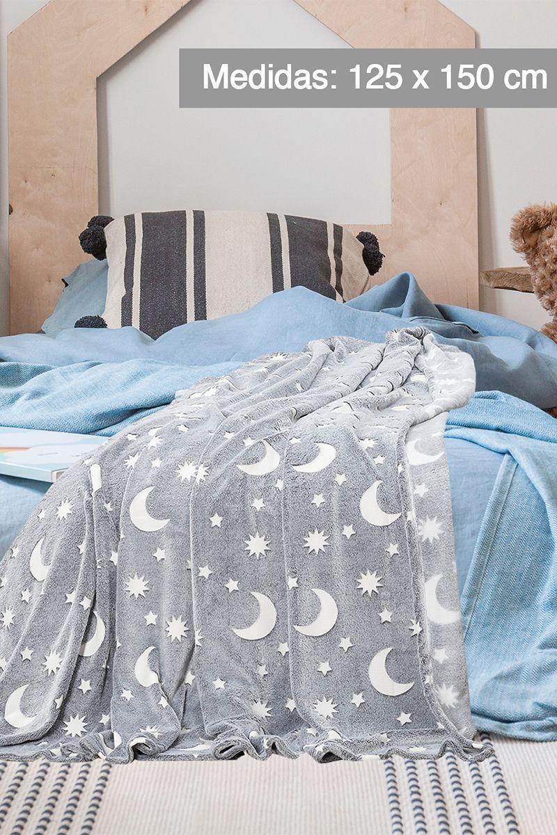 Manta Brilla en la Oscuridad 125x150 cm Gris-1