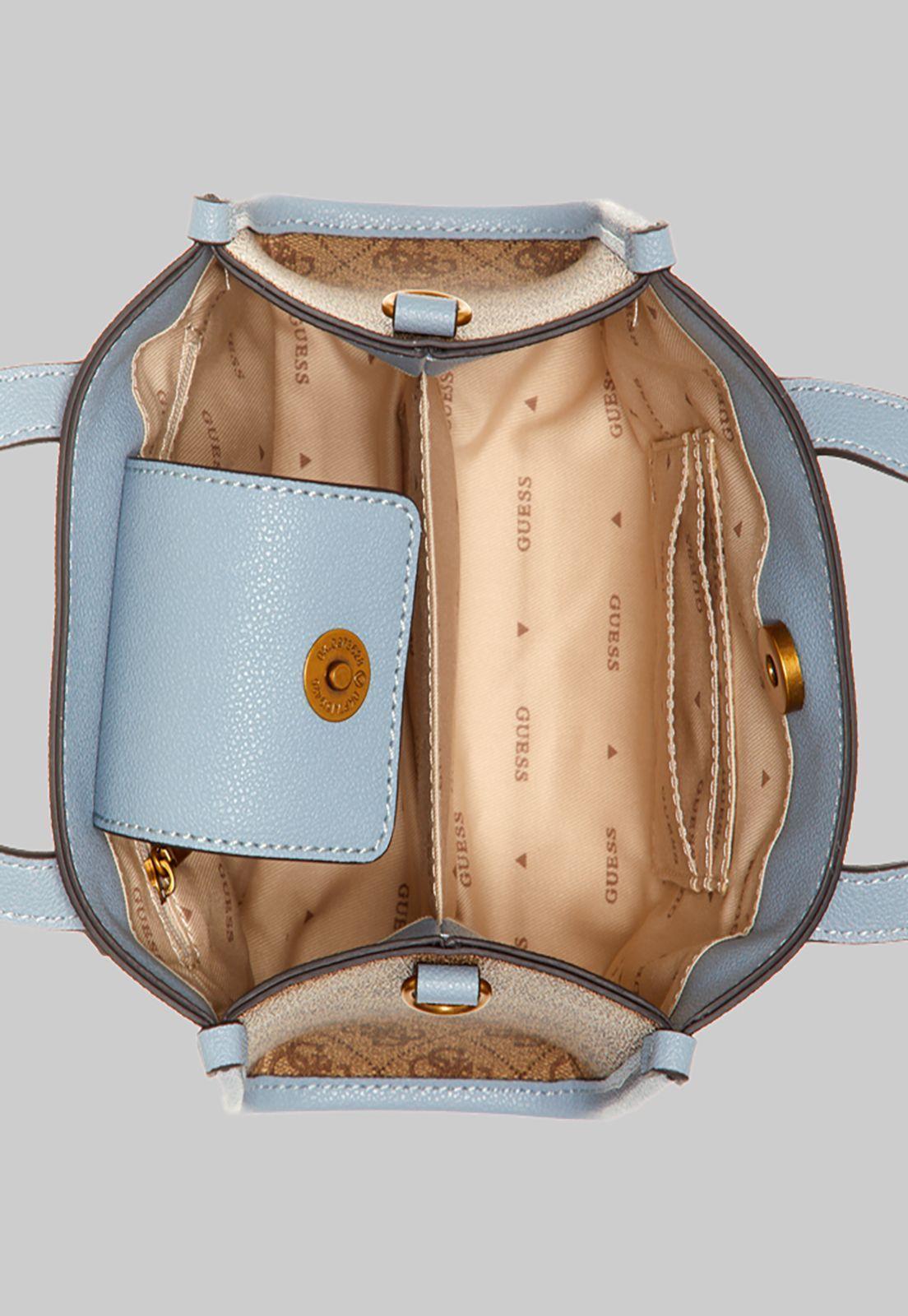 Mini Cartera Guess Silvana 2 Cmprtmnt Mini Tote Llt Lila-2