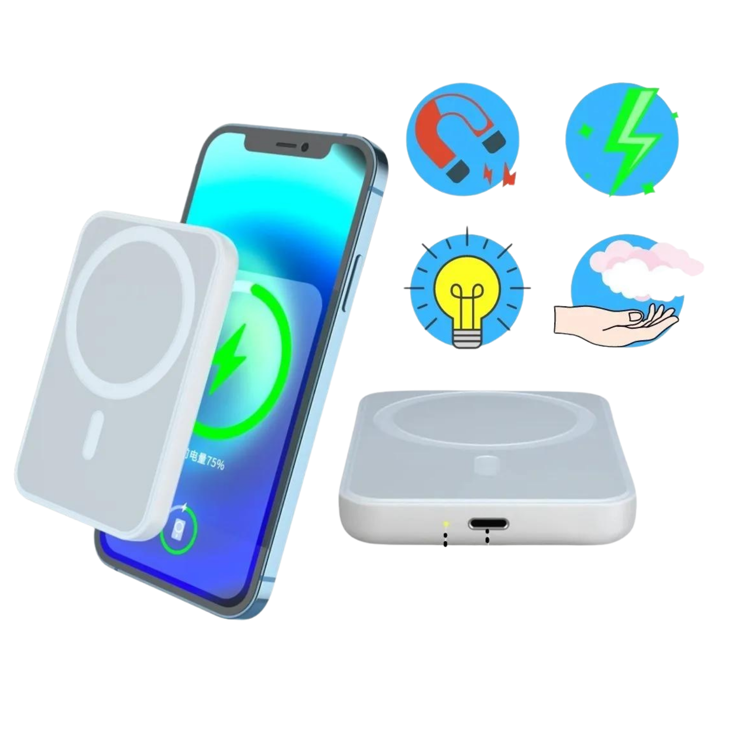 Batería externa para iPhone magnética powerbank 5000MaH-1