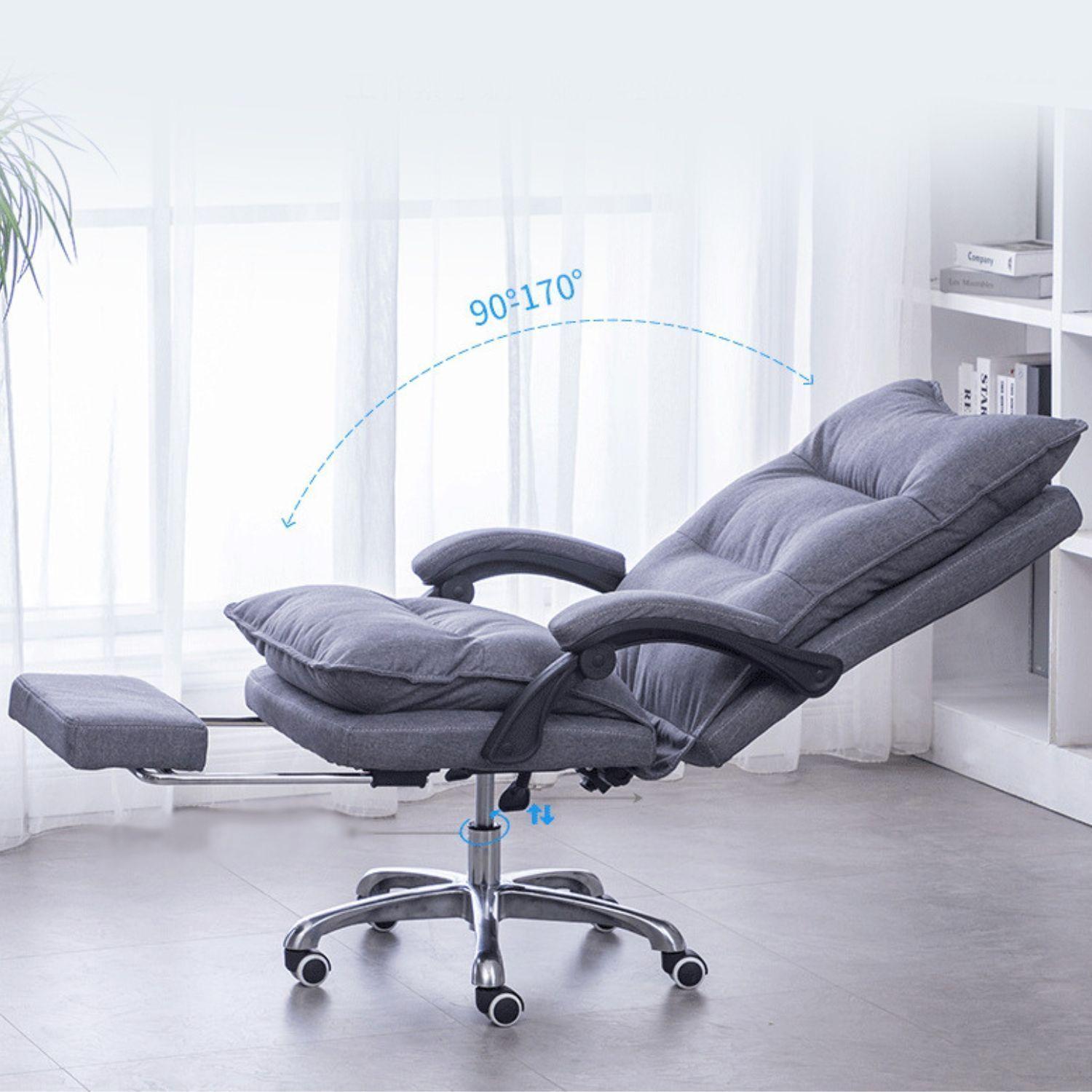 Silla Jefe De Tela Oficina Con Reposapiés-4