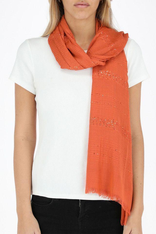 Pañuelo Liso Ocre Folk Fire Solid Sequin Humana-1