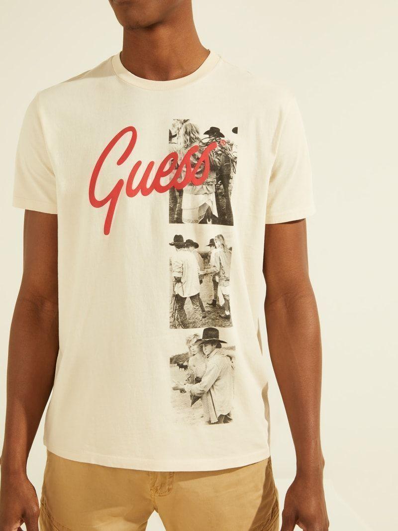 Polera Guess Ss Guess Script Photo Tee-1