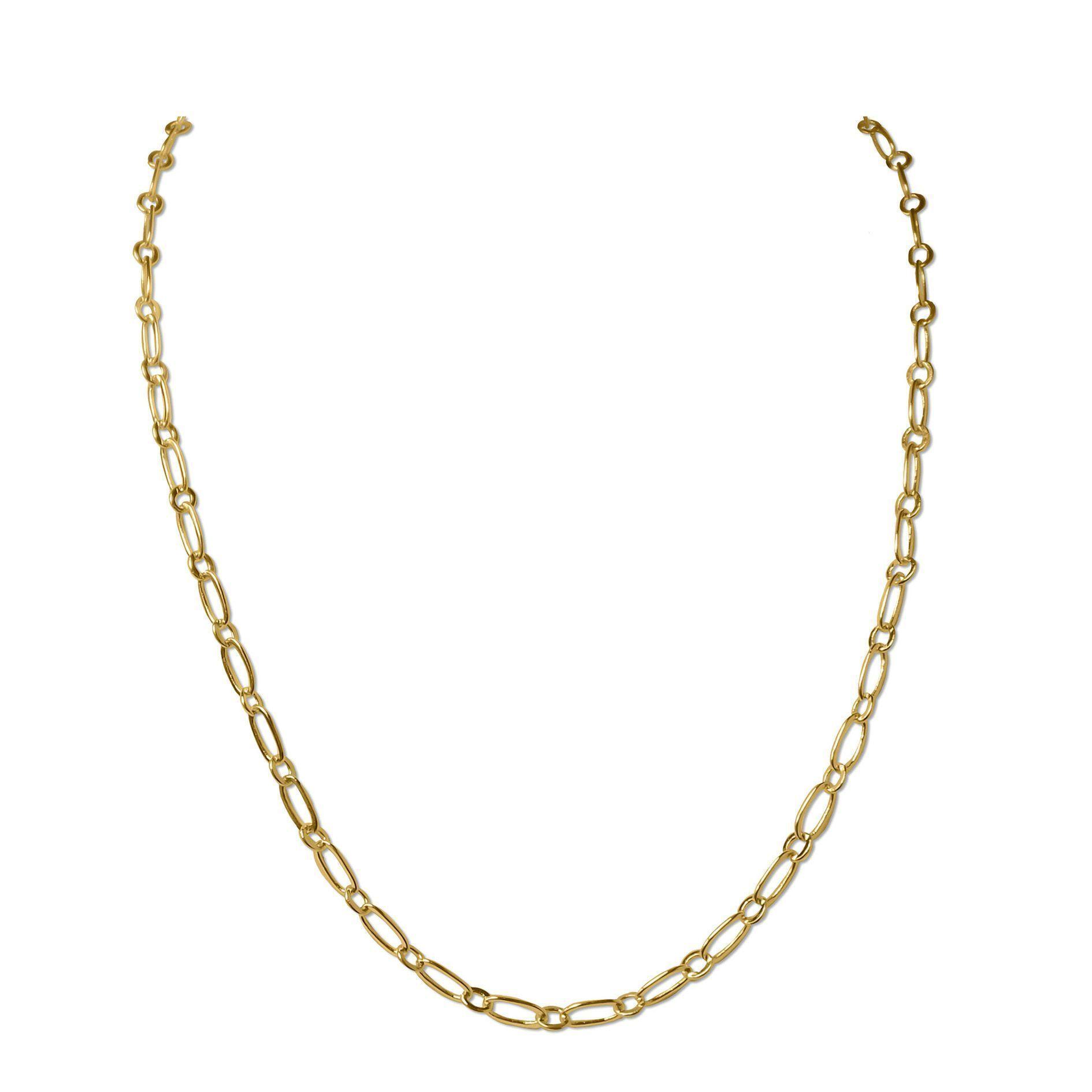 Cadena Ovalada Eslabón 60cm Enchapado Oro 18K-0