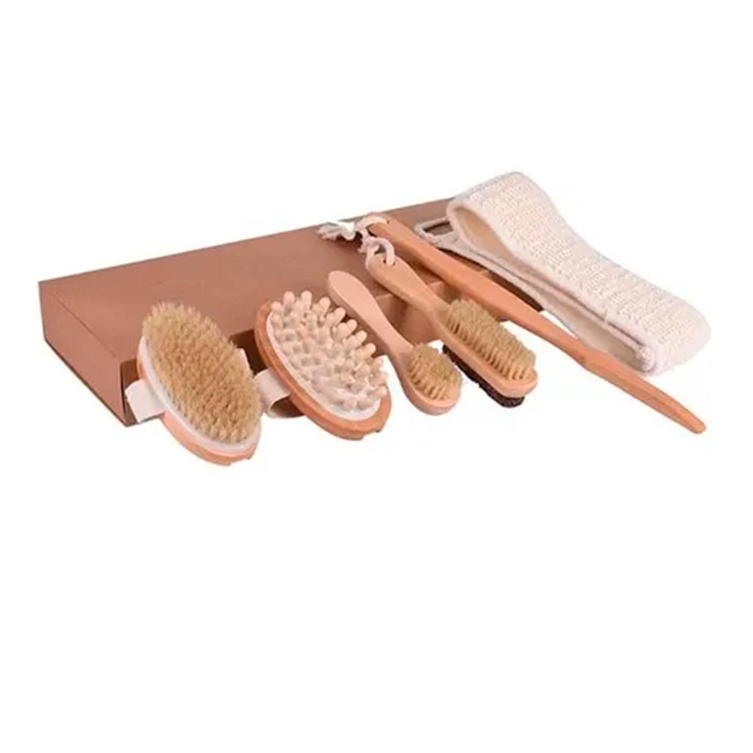 Set De Cepillos Masajes Espalda Cepillo De Ducha Spa-0