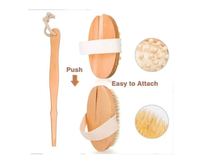 Set De Cepillos Masajes Espalda Cepillo De Ducha Spa-2