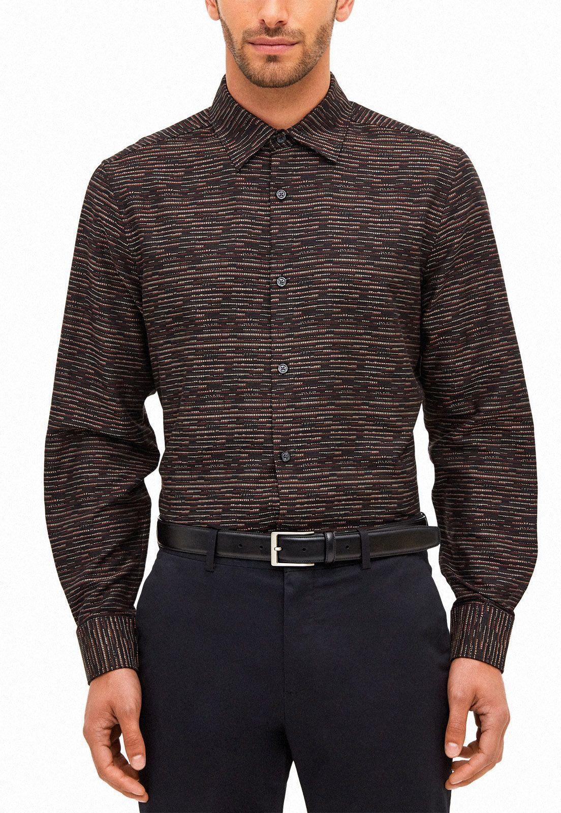 Camisa microdiseño negra-0