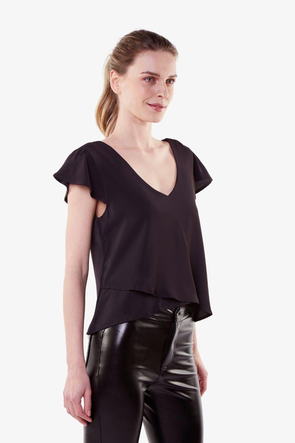 Polera Sara Manga Corta Negra-2