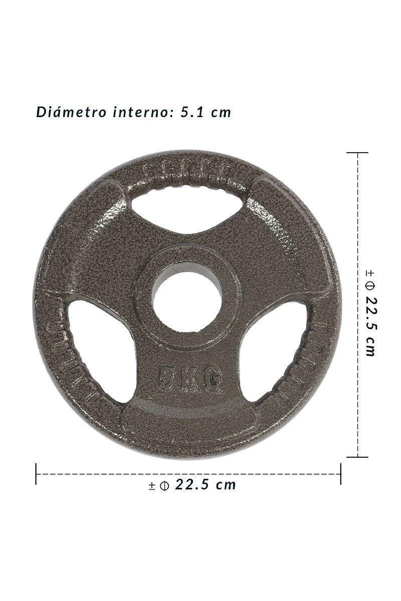 Disco de 5 Kg para Barra Olímpica Gris-2