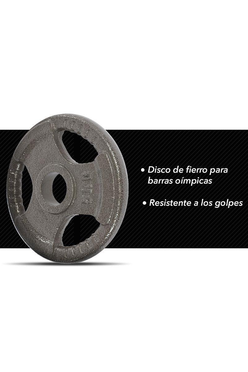 Disco de 5 Kg para Barra Olímpica Gris-4